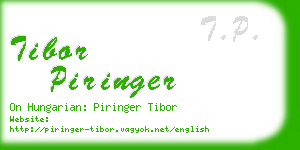 tibor piringer business card